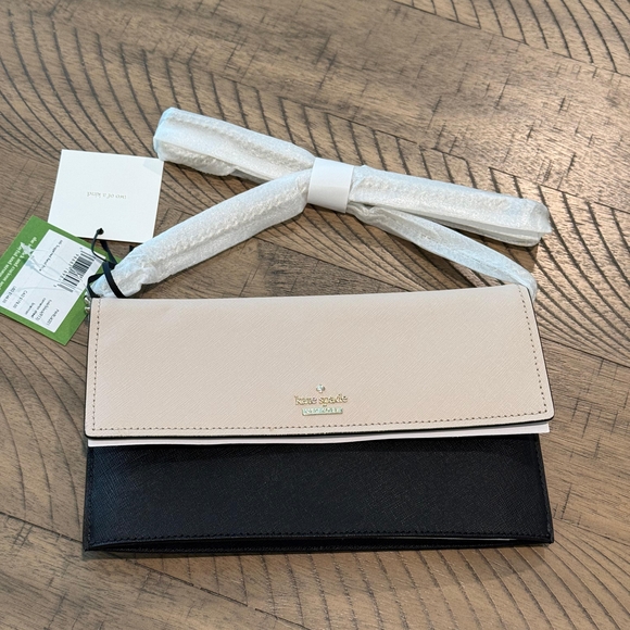 kate spade Handbags - NWT Kate Spade Cameron Street Brennan Crossbody Clutch Tusk/Black